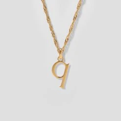 Initial With Singapore Chain -STILNEST Jewelry Sales Initials Necklace Q singapore 13 24K 1500x1500 49c50663 7553 4205 b25a 563f38fce5a3