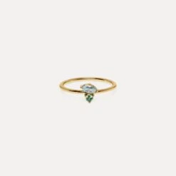 Aquamarine & Green Sapphire Joy Solitaire Ring