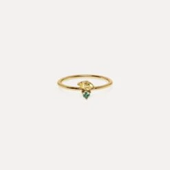 Citrine & Green Sapphire Joy Solitaire Ring