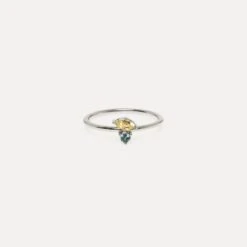 Citrine & Green Sapphire Joy Solitaire Ring -STILNEST Jewelry Sales Joy Ring Citrine Green Sapphire Silver V2