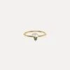 Moonstone & Green Sapphire Joy Solitaire Ring | 14k Gold