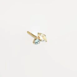 Moonstone & Aquamarine Joy Stud Earrings- Single | 14k Gold 7 Moonstone & Aquamarine Joy Stud Earrings- Single | 14k Gold -STILNEST Jewelry Sales Joy Moonstone Aquamarine 14k Single1 02