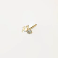 Moonstone & Gray Moonstone Joy Stud Earrings- Single | 14k Gold -STILNEST Jewelry Sales Joy Moonstone Gray moonstone 14k Single02 02