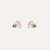 Moonstone & Pink Tourmaline Joy Stud Earrings | 14k Gold