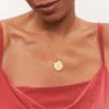 Moon Large Seal Necklace | 14k Gold