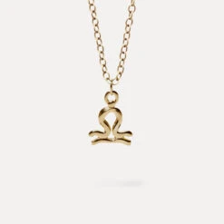 Zodiac Charm Necklace | 14k Gold -STILNEST Jewelry Sales Libra Charm Anchor 14k