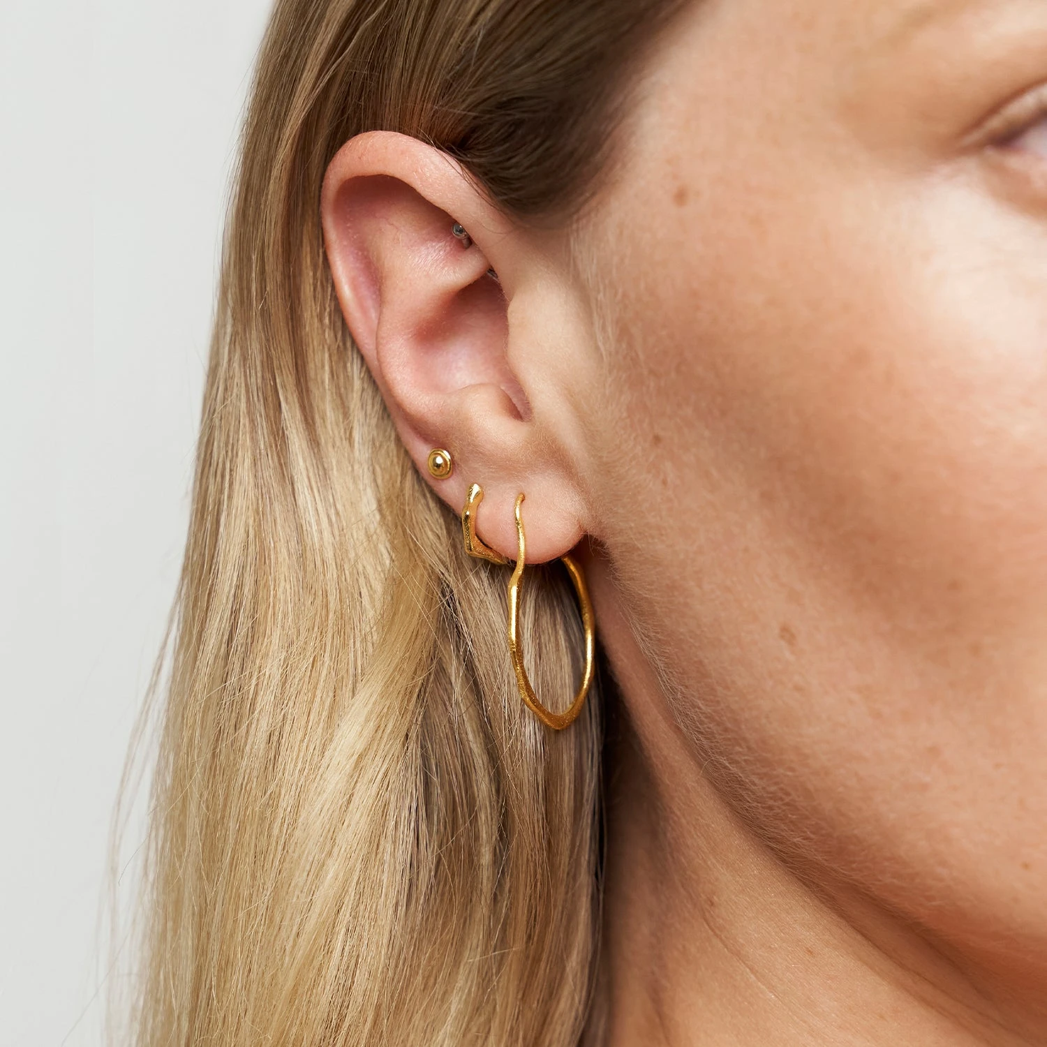 Fluid Stud Earrings | 14k Gold 2 Fluid Stud Earrings | 14k Gold - Image 2