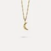 Lunar Eclipse Necklace With Singapore Chain | 14k Gold