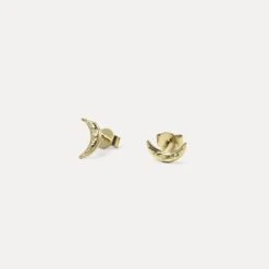 Lunar Eclipse Stud Earrings | 14k Gold -STILNEST Jewelry Sales Lunar Eclipse Stud Earrings 02 14k