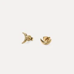 Lunar Eclipse Stud Earrings 9 Lunar Eclipse Stud Earrings -STILNEST Jewelry Sales Lunar Eclipse Stud Earrings 02 24k