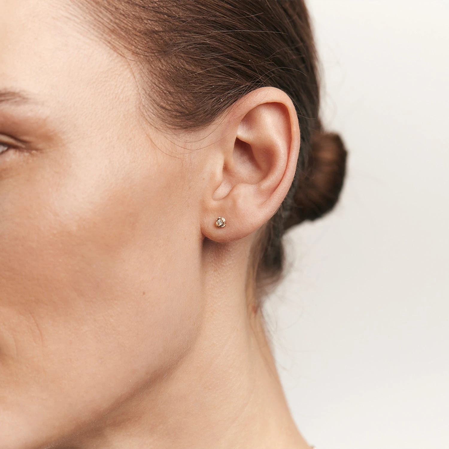 Diamond Mater Stud Earrings | 14k Gold 5 Diamond Mater Stud Earrings | 14k Gold - Image 5