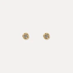 Diamond Mater Stud Earrings | 14k Gold
