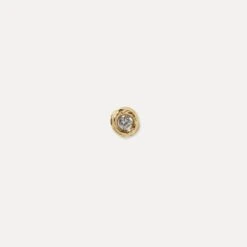 Diamond Mater Stud Earrings - Single | 14k Gold