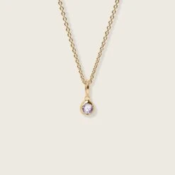 Mini Birthstone Necklace | 14k Gold 35 Mini Birthstone Necklace | 14k Gold -STILNEST Jewelry Sales Mini Birthstone Necklace 01 Tanzanite 14CT