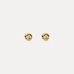 Green Tourmaline Stone Fluid Studs
