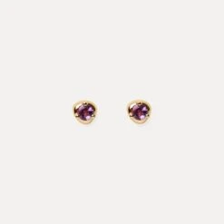 Mini Birthstone Stud Earrings | 14k Gold -STILNEST Jewelry Sales Mini Birthstone Stud Earrings 01 14k