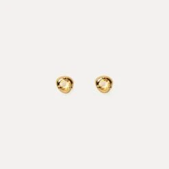 Citrine Stone Fluid Stud Earrings