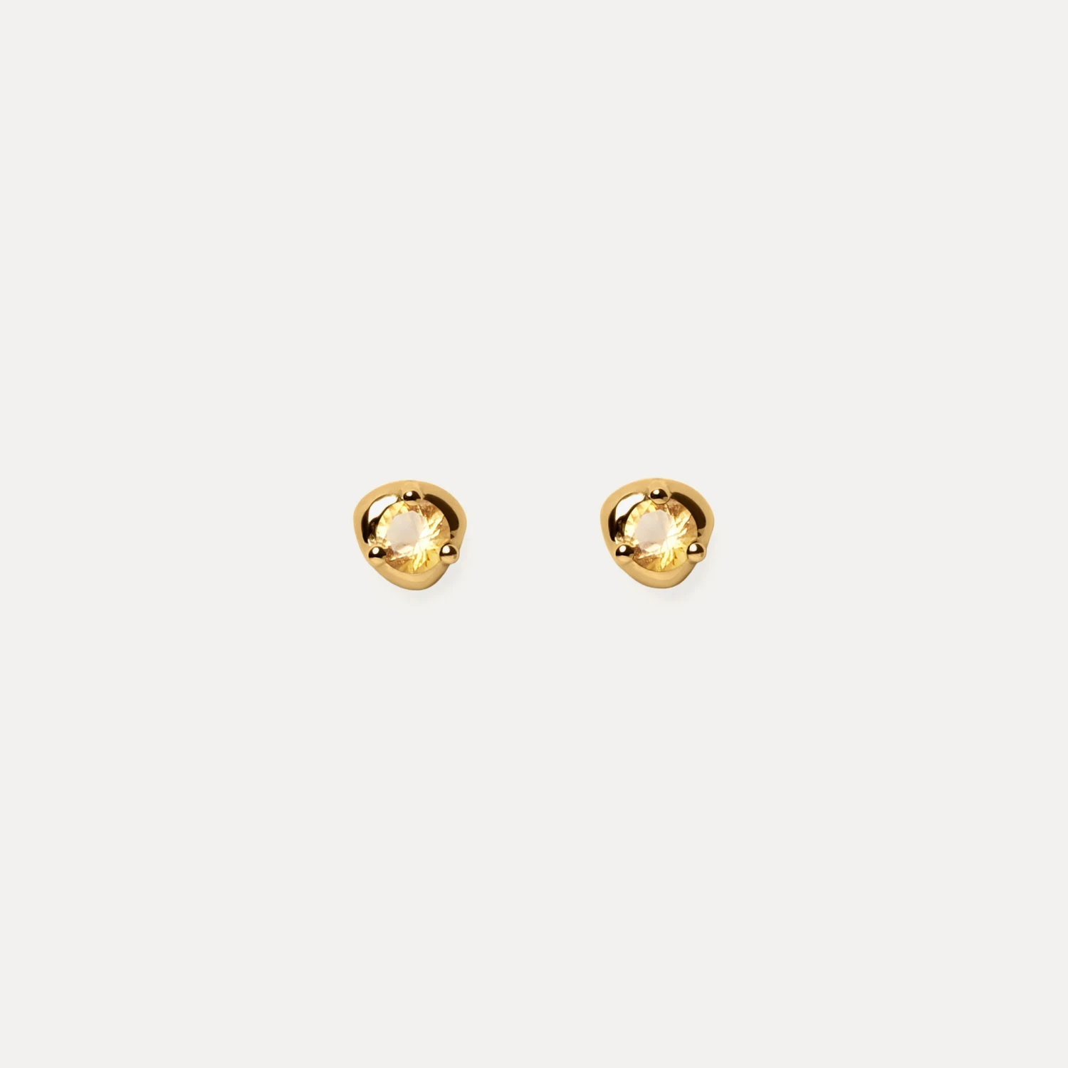 Citrine Stone Fluid Stud Earrings 1 Citrine Stone Fluid Stud Earrings