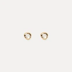 Mini Birthstone Stud Earrings | 14k Gold -STILNEST Jewelry Sales Mini Birthstone Stud Earrings 01 moonstone 14k