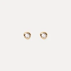 Mini Birthstone Stud Earrings | 14k Gold -STILNEST Jewelry Sales Mini Birthstone Stud Earrings 01 saphire white 14k