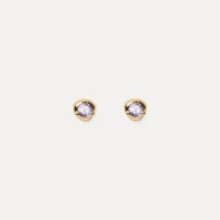 Mini Birthstone Stud Earrings | 14k Gold -STILNEST Jewelry Sales Mini Birthstone Stud Earrings 01 tanzenite 14k