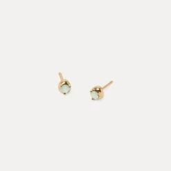 Mini Birthstone Stud Earrings | 14k Gold -STILNEST Jewelry Sales Mini Birthstone Stud Earrings 03 crysopras 14k