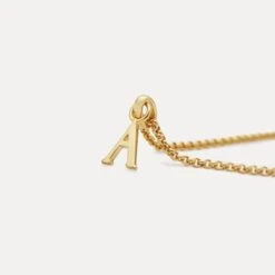 Mini Initial Pendant | 14k Gold -STILNEST Jewelry Sales Mini Initial Pendant Necklace Rolo 14K