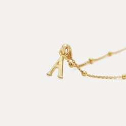 Mini Initial Pendant | 14k Gold -STILNEST Jewelry Sales Mini Initial Pendant Necklace Satellite 14K