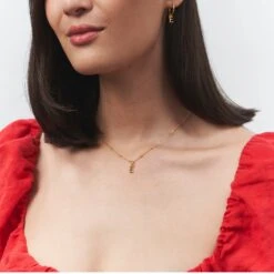 Mini Initial Pendant | 14k Gold -STILNEST Jewelry Sales MiniInitialPendantE SatelliteChain