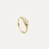 Moonstone Navette Platform Signet Ring | 585 Gold