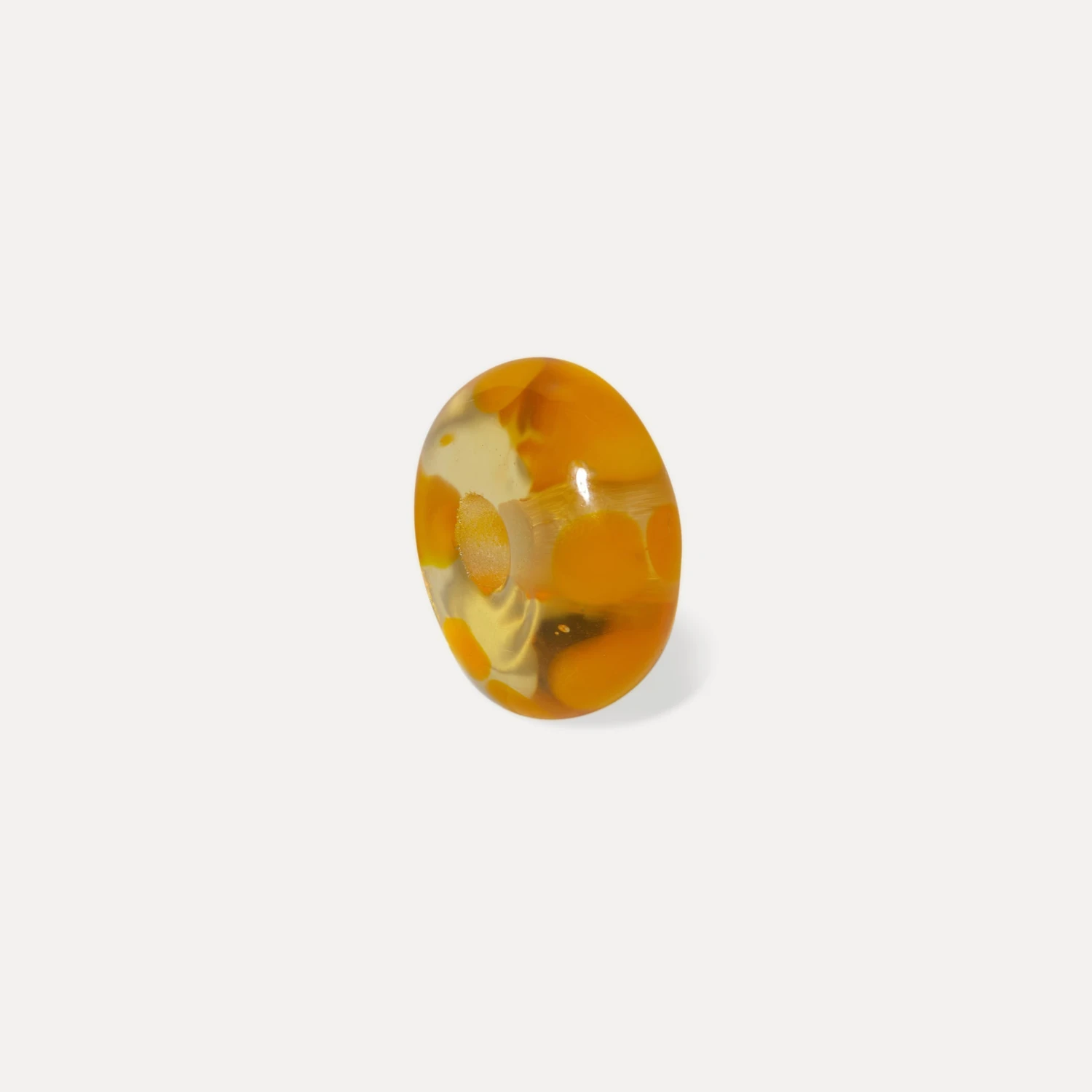Rondella Murano Glass Dotted Yellow - Single 1 Rondella Murano Glass Dotted Yellow - Single