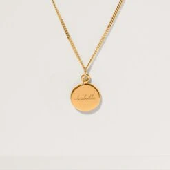 Engravable Fluid Medallion Necklace - Glossy
