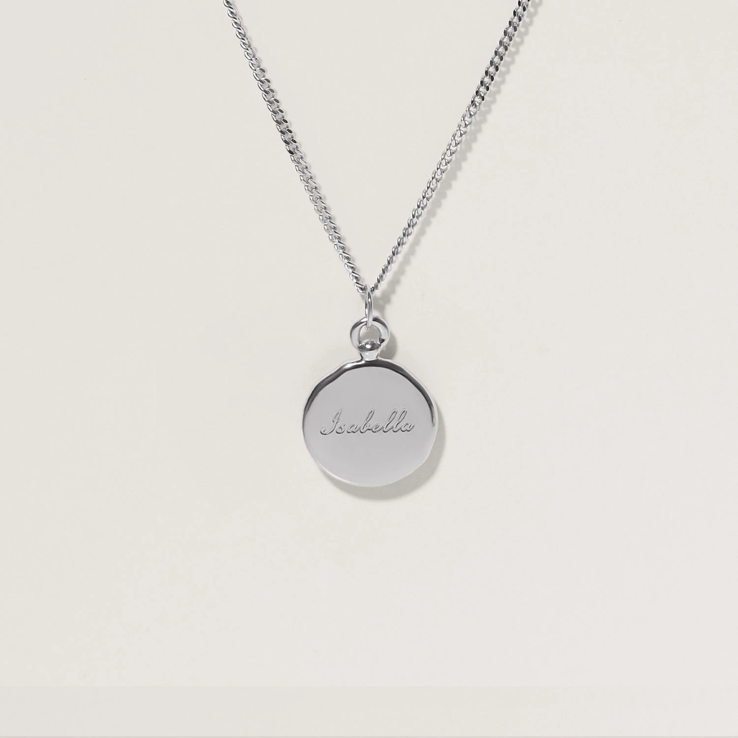 Engravable Fluid Medallion Necklace - Glossy 8 Engravable Fluid Medallion Necklace - Glossy - Image 8