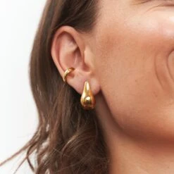 Eden Pear Hoop Earrings -STILNEST Jewelry Sales PearHoops 02