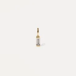White Beryl Retro Pendant | 14k Gold