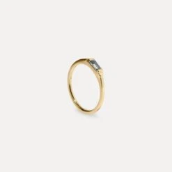 Aquamarine Retro Ring | 14k Gold