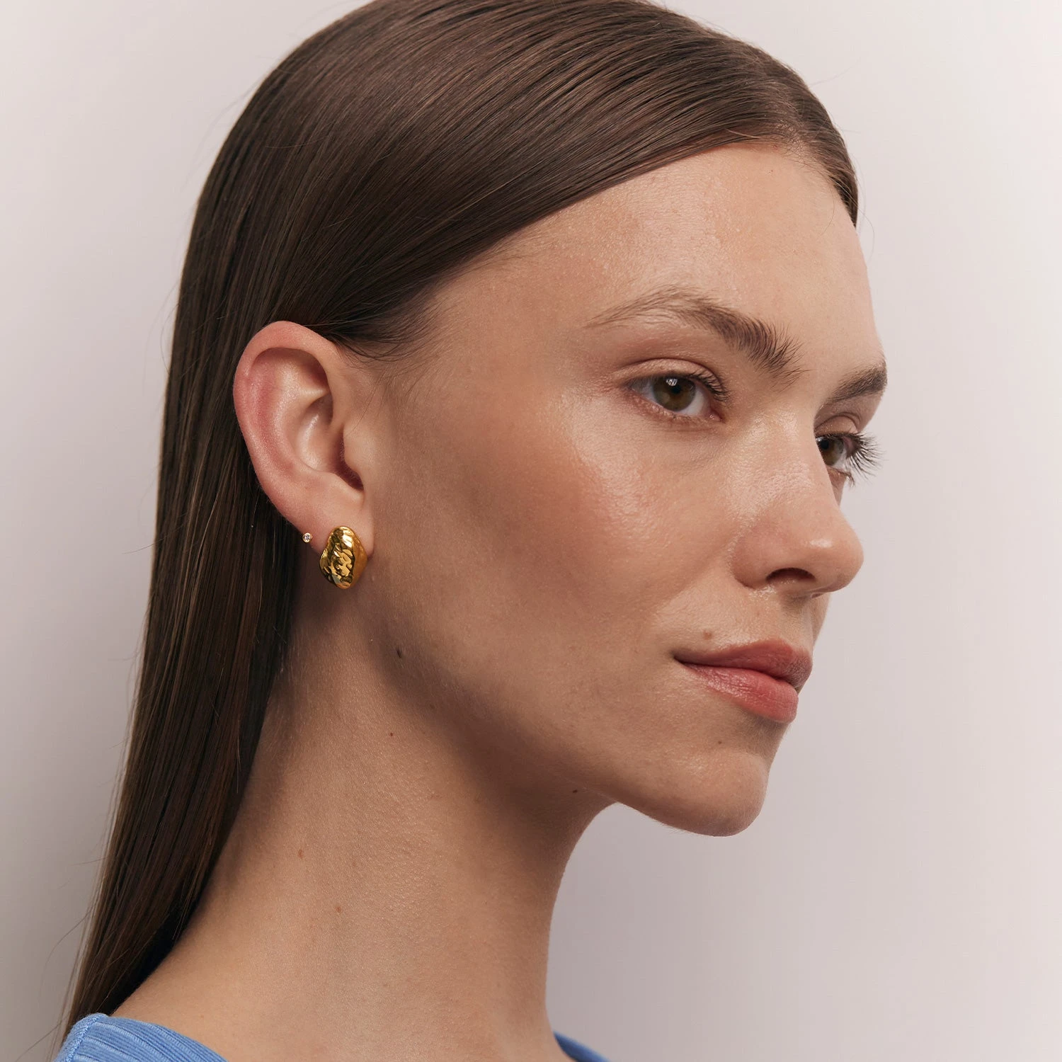 White Sapphire Textured Earrings 6 White Sapphire Textured Earrings - Image 6