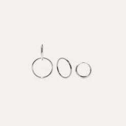 Basic Double Hoop Earrings 9 Basic Double Hoop Earrings -STILNEST Jewelry Sales Simple double hoops 12mm Silver
