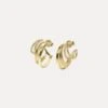Snake Tail Triple Hoop Earrings | 14k Gold