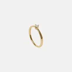 Diamond Solitaire Engagement Ring | 14k Gold