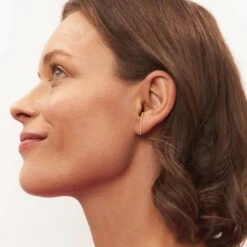 Bar Staple Stud Earrings | 14k Gold