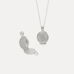 Sun Seal Locket Necklace 16 Sun Seal Locket Necklace -STILNEST Jewelry Sales Sun Seal Locket Open Silver Necklace