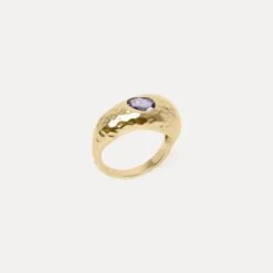 Iolith Violet Fizz Cocktail Ring | 14k Gold