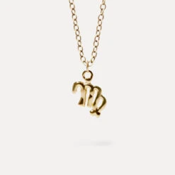 Zodiac Charm Necklace | 14k Gold -STILNEST Jewelry Sales Virgo Charm Anchor 14k