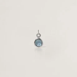 Aquamarine Stone Fluid Necklace -STILNEST Jewelry Sales ZodiacBirthstonePisces Silver