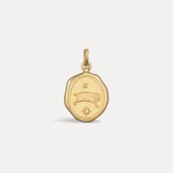 Zodiac Seal Pendant 33 Zodiac Seal Pendant -STILNEST Jewelry Sales Zodiac Aries Vermeil 1