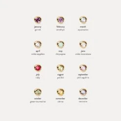 Mini Birthstone Stud Earrings | 14k Gold -STILNEST Jewelry Sales allminibirthstones studs EN