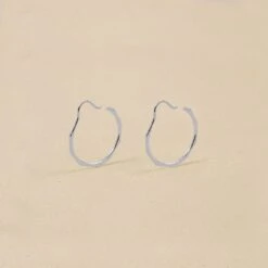 Fluid Hoop Earrings -STILNEST Jewelry Sales fluid hoop ohrringe jewelry stilnest rhodium plated 925 silver 875093