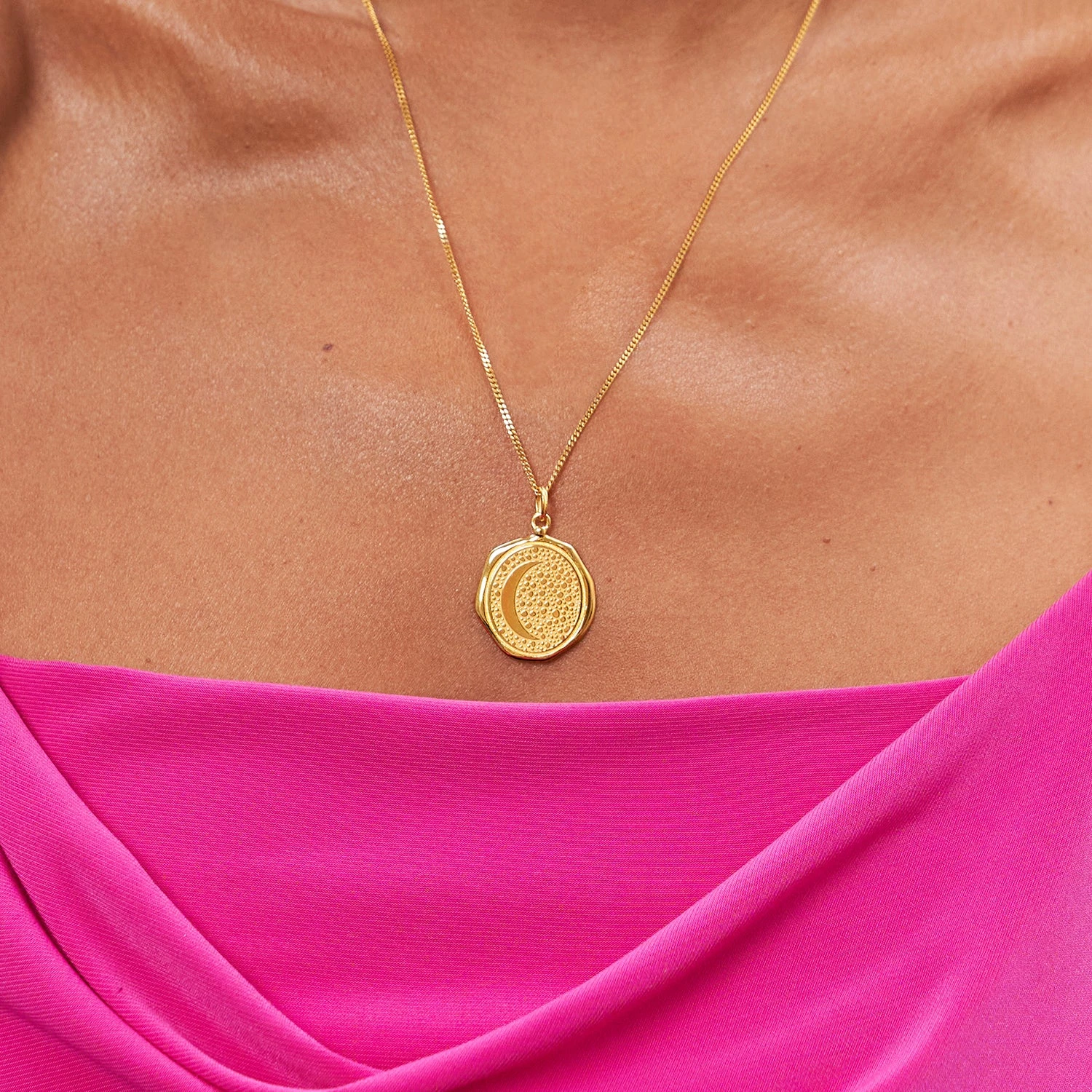 Moon Large Seal Necklace 6 Moon Large Seal Necklace - Image 6